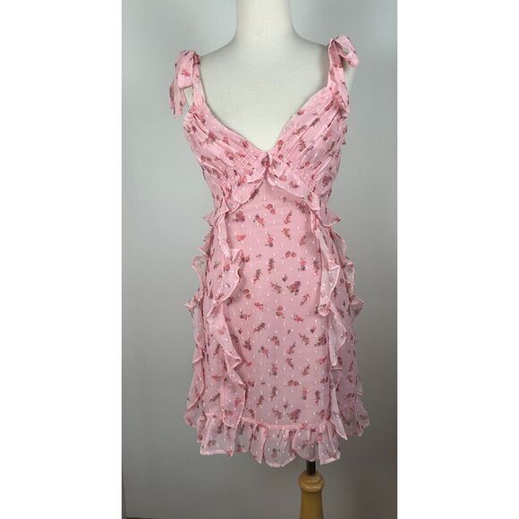 Storia Dresses & Skirts - Storia Pink Ruffle Mini Dress